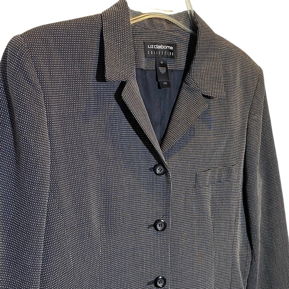 Liz Claiborne Black and White Microdot Blazer
